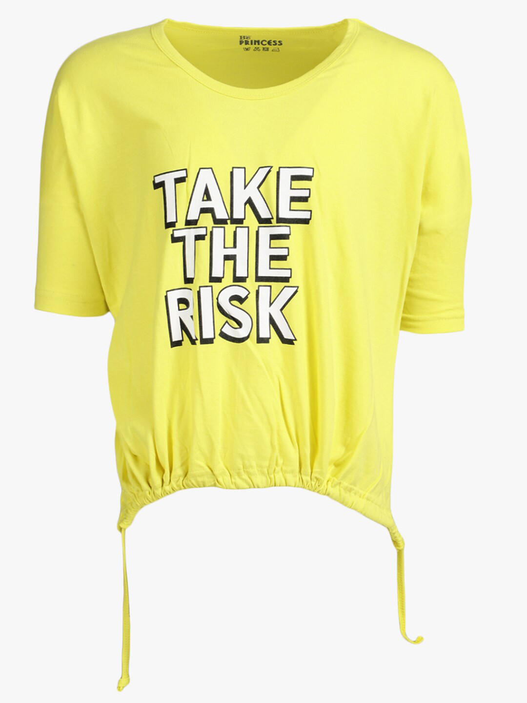 

V-Mart Girls Typography Printed Cotton T-shirt, Yellow
