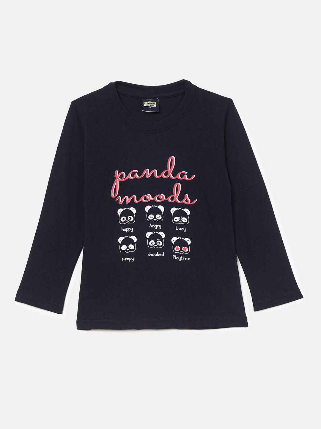

V-Mart Girls Typography Printed Cotton T-Shirt, Navy blue