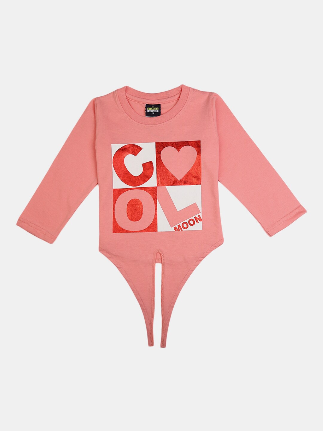 

V-Mart Girls Typography Printed Round Neck Tie-Up T-shirt, Pink