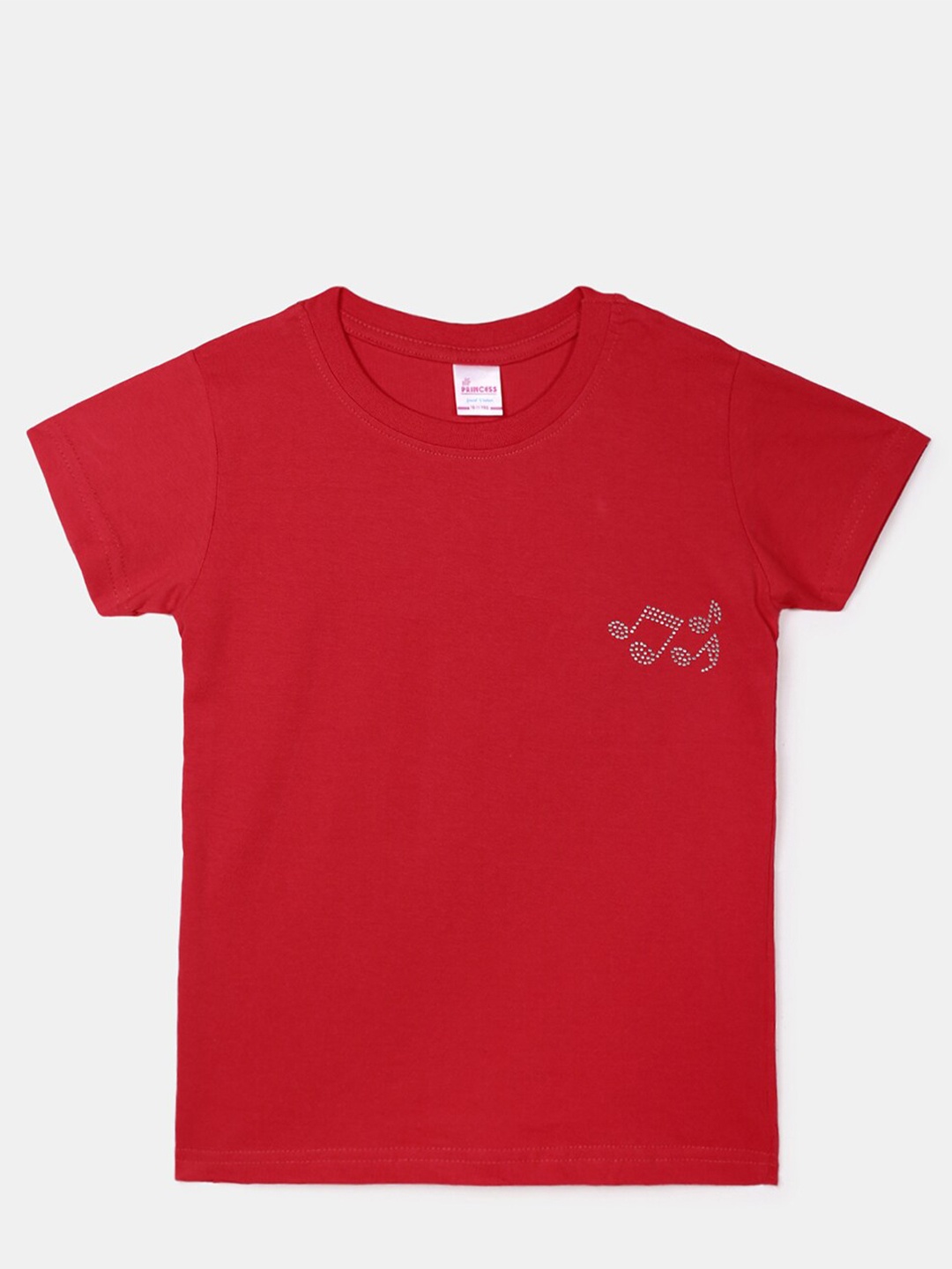 

V-Mart Girls Round Neck Cotton T-shirt, Red