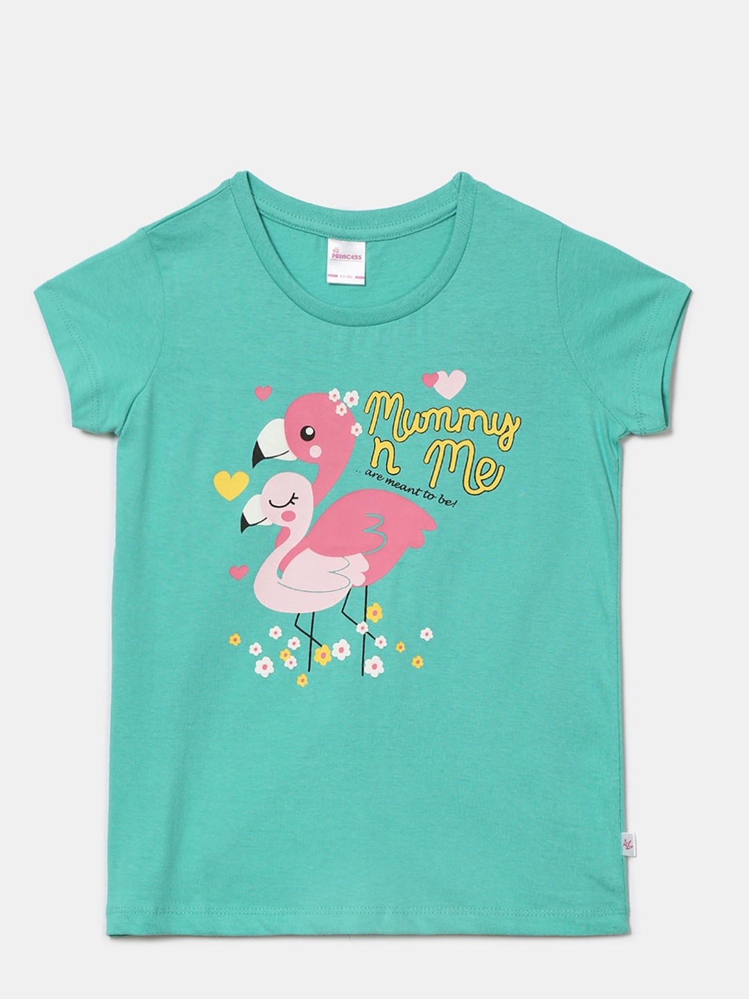 

V-Mart Girls Graphic Printed Cotton T-shirt, Green