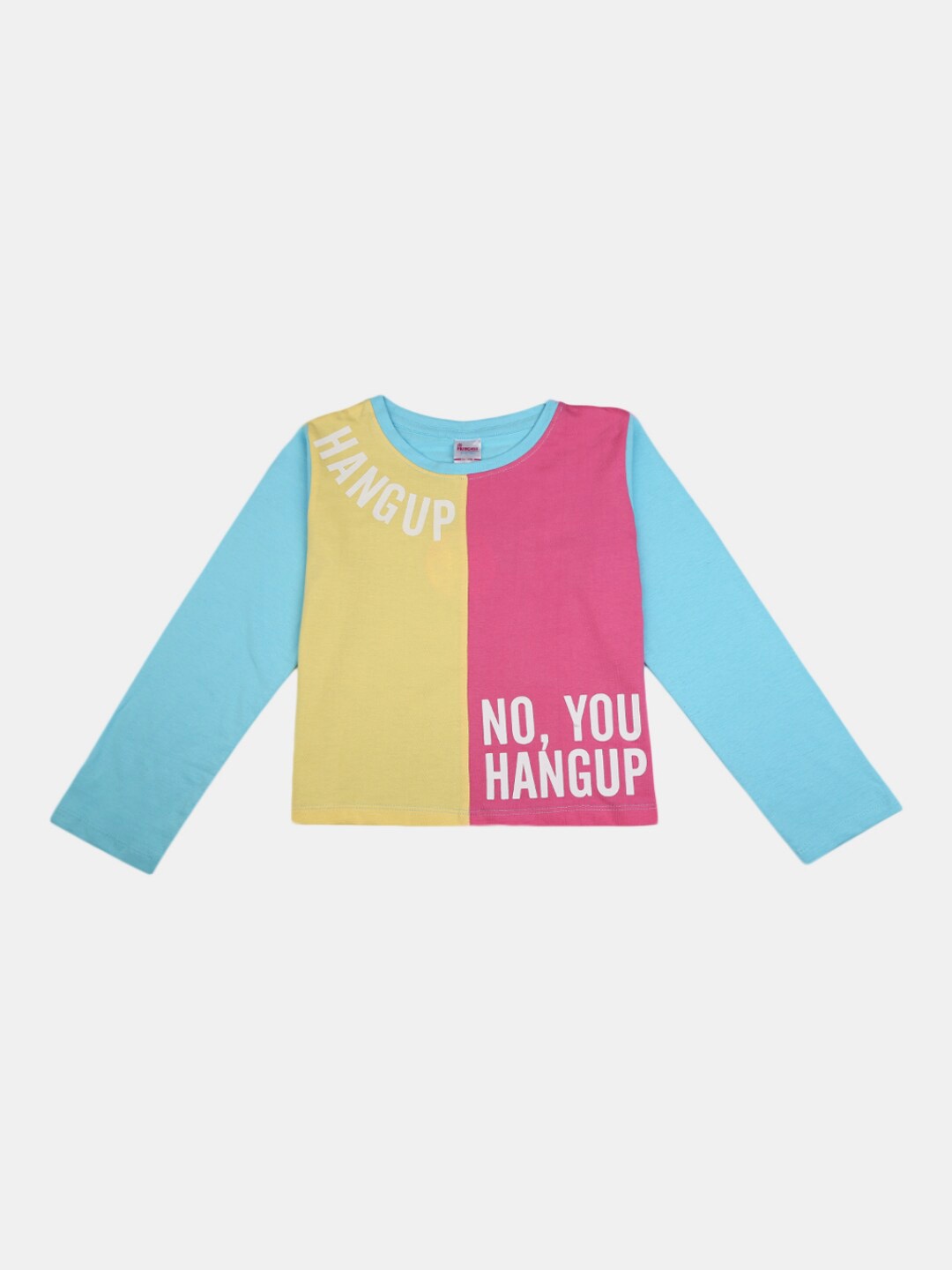 

V-Mart Girls Colourblocked Cotton T-shirt, Yellow