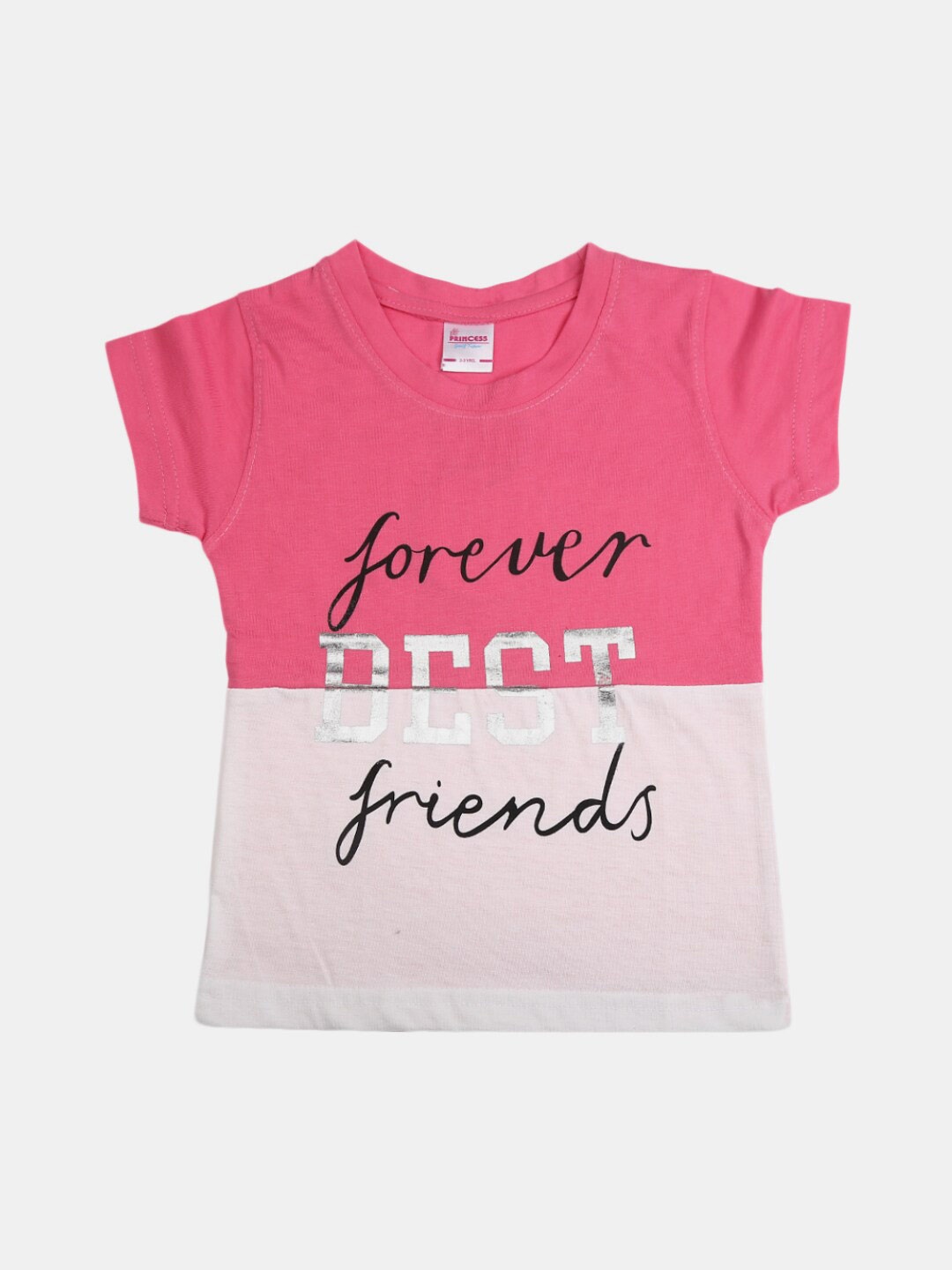 

V-Mart Girls Typography Printed T-shirt, Pink