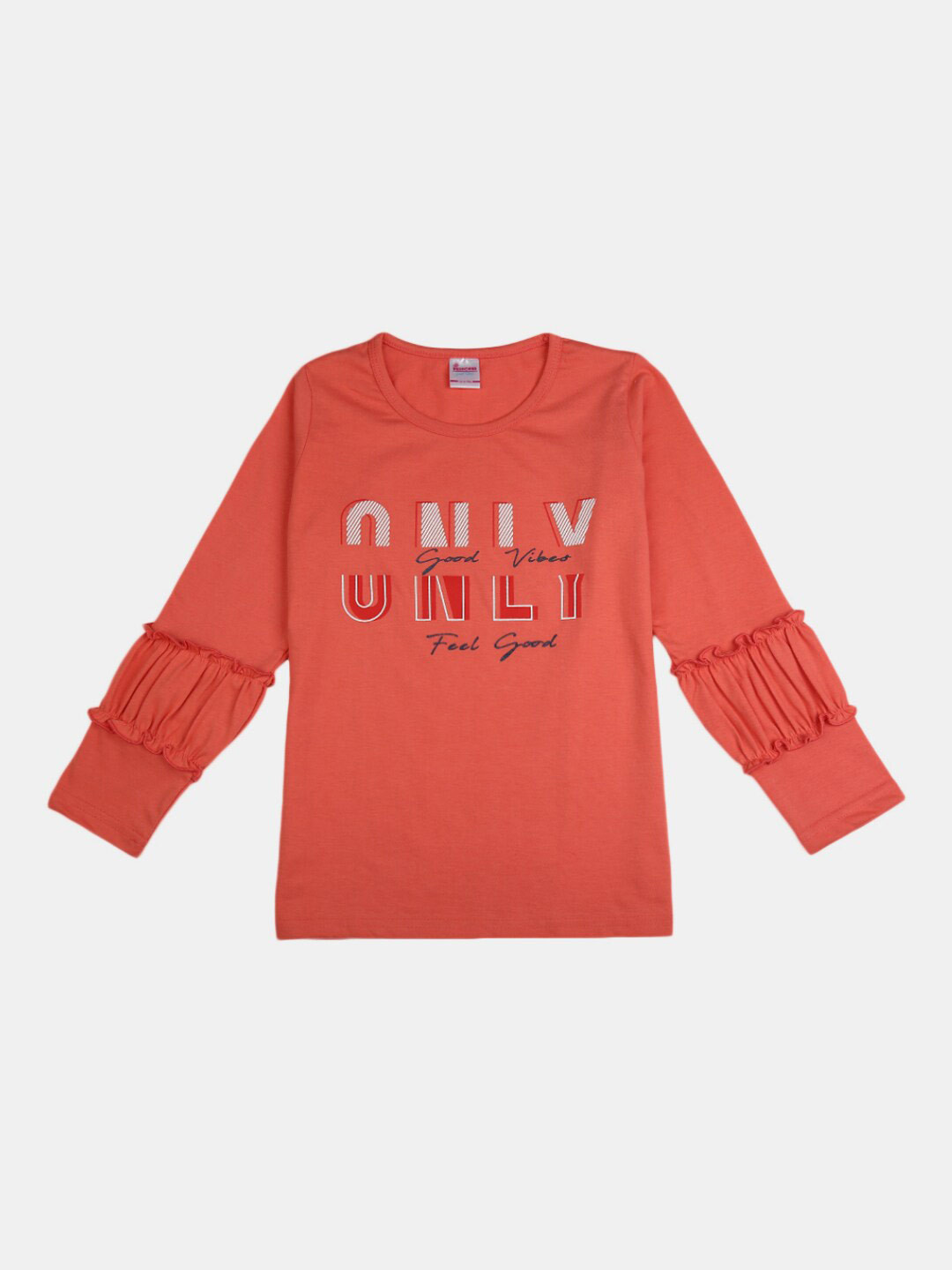 

V-Mart Girls Typography Printed T-shirt, Peach
