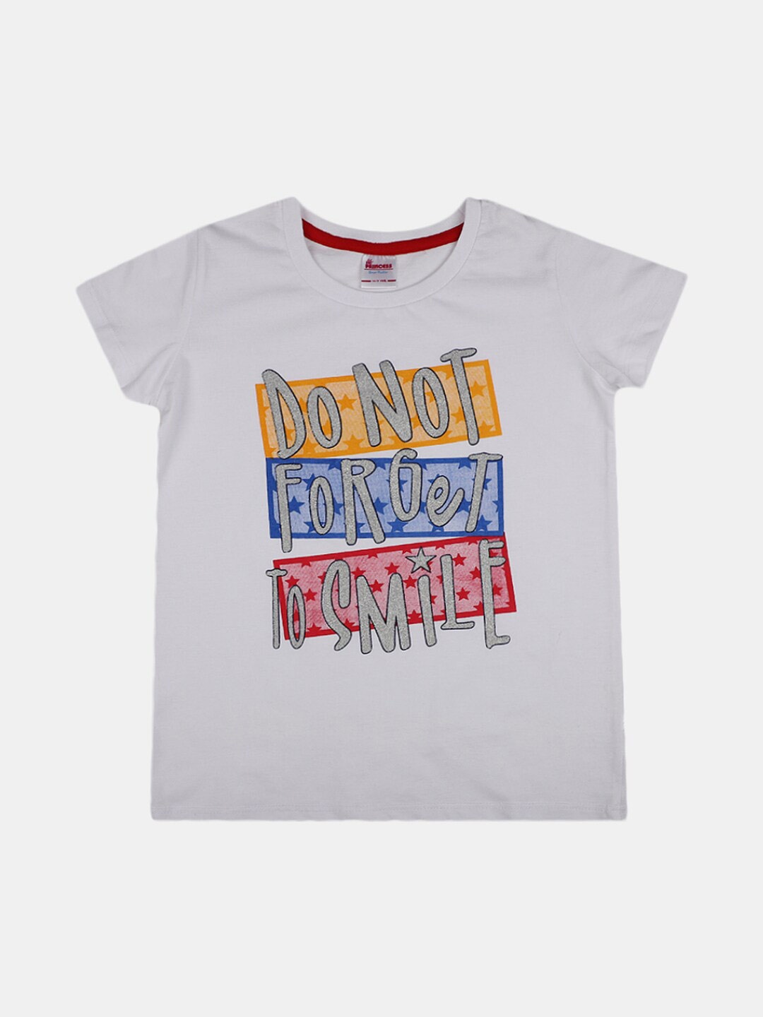

V-Mart Girls Typography Printed Cotton T-shirt, White