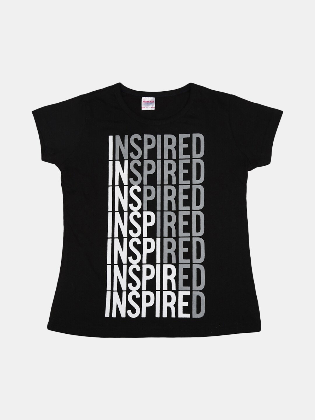 

V-Mart Girls Typography Printed Cotton T-shirt, Black