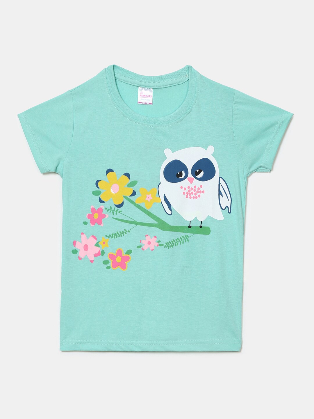 

V-Mart Girls Graphic Printed Round Neck Cotton T-shirt, Sea green