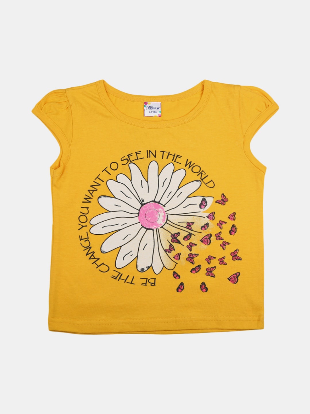 

V-Mart Graphic Printed Cotton T-shirt, Yellow