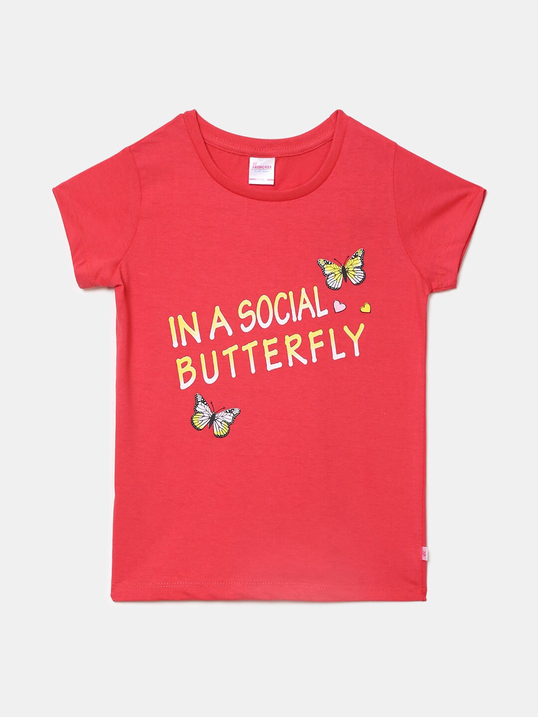 

V-Mart Girls Typography Printed Cotton T-shirt, Fuchsia