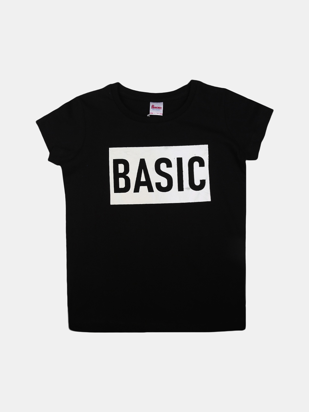 

V-Mart Girls Typography Printed Cotton T-shirt, Black