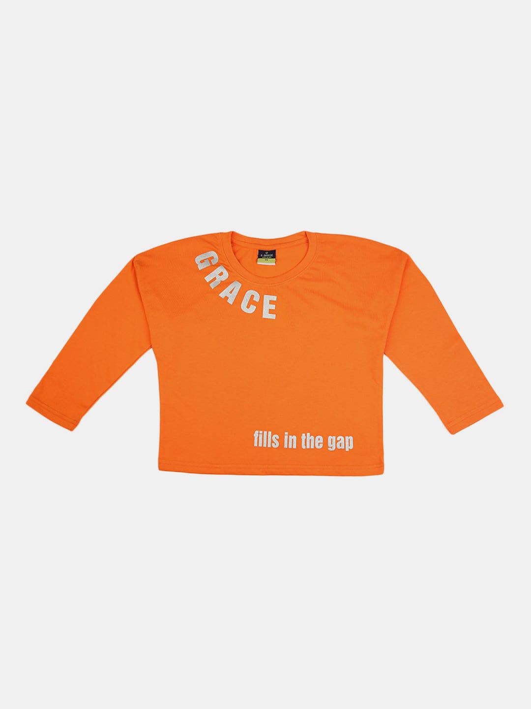 

V-Mart Girls Typography Printed Cotton T-shirt, Orange