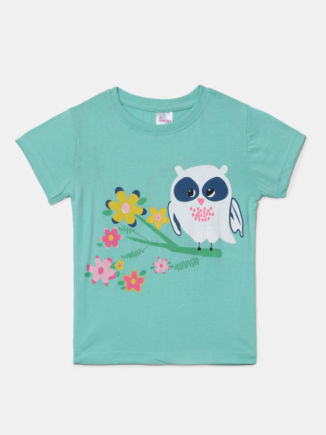 

V-Mart Girls Graphic Printed Cotton T-shirt, Sea green