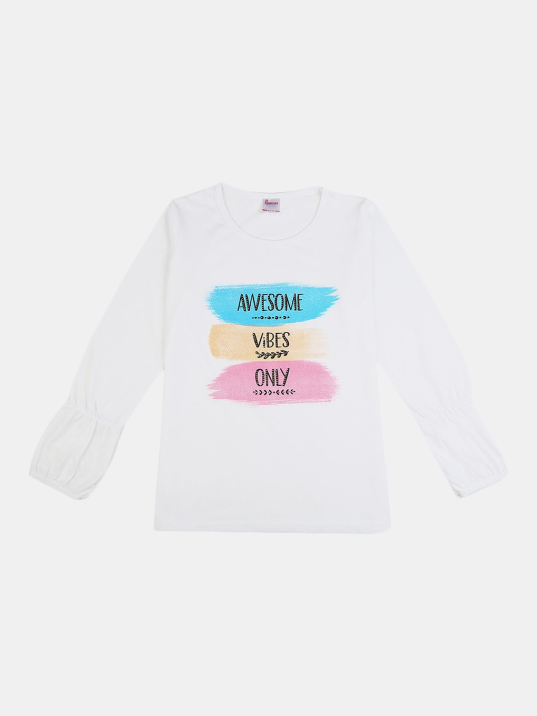 

V-Mart Girls Typography Printed Cotton T-shirt, White