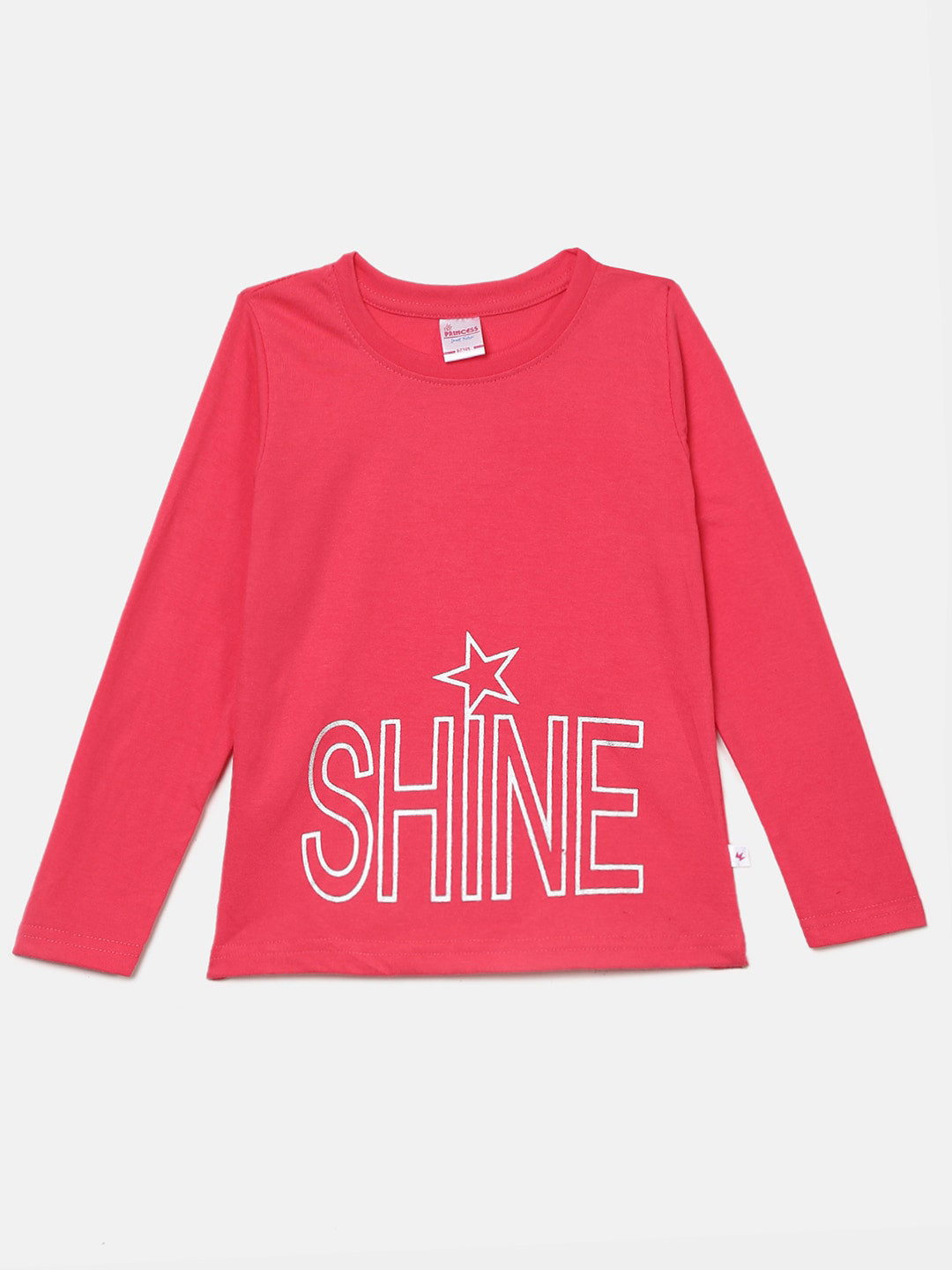 

V-Mart Girls Typography Printed Cotton T-shirt, Fuchsia