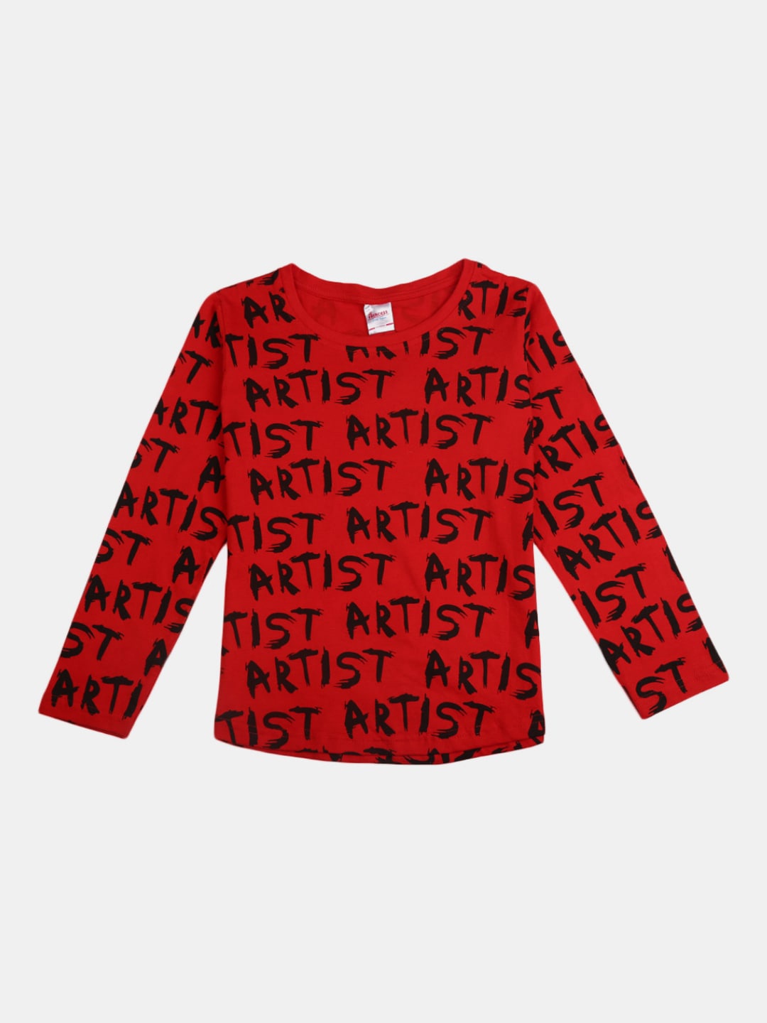 

V-Mart Girls Typography Printed Cotton T-shirt, Red