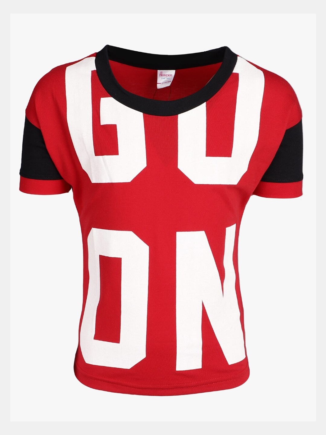 

V-Mart Girls Typography Printed Cotton T-shirt, Red