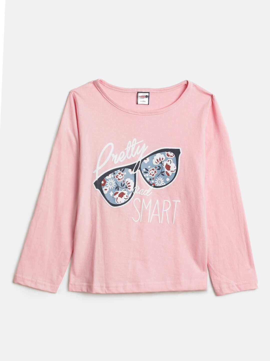 

V-Mart Girls Typography Printed Cotton T-shirt, Pink