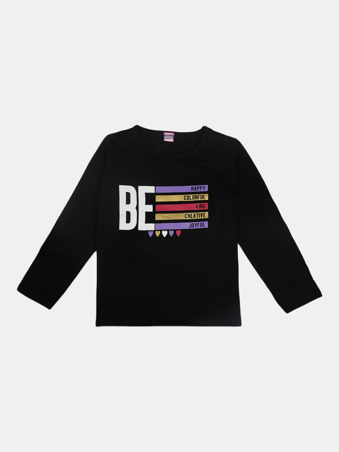 

V-Mart Girls Typography Printed Cotton T-shirt, Black