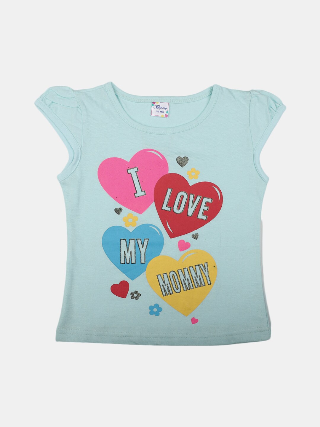 

V-Mart Girls Typography Printed Cotton T-shirt, Blue