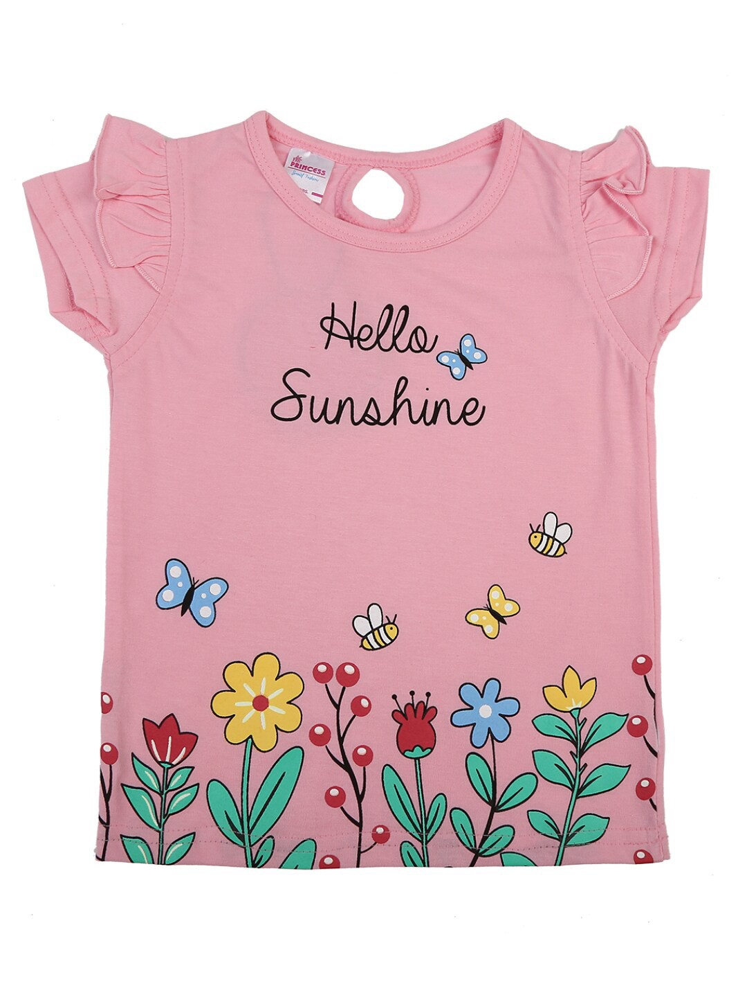 

V-Mart Girls Floral Printed Cotton T-shirt, Pink