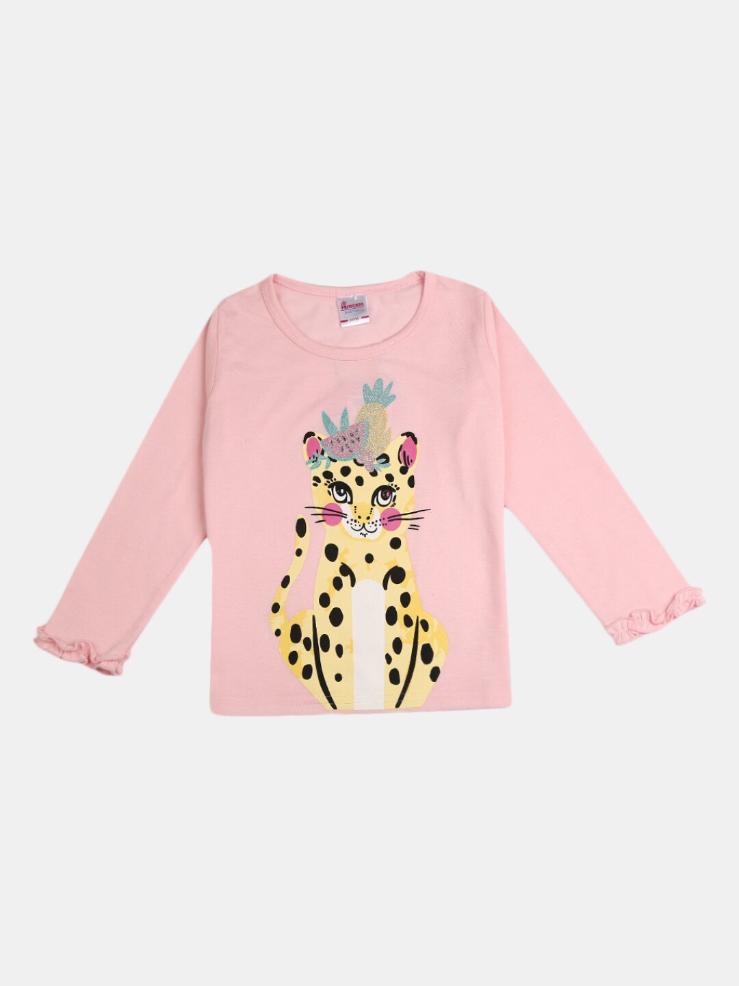 

V-Mart Girls Graphic Printed Cotton T-Shirt, Pink