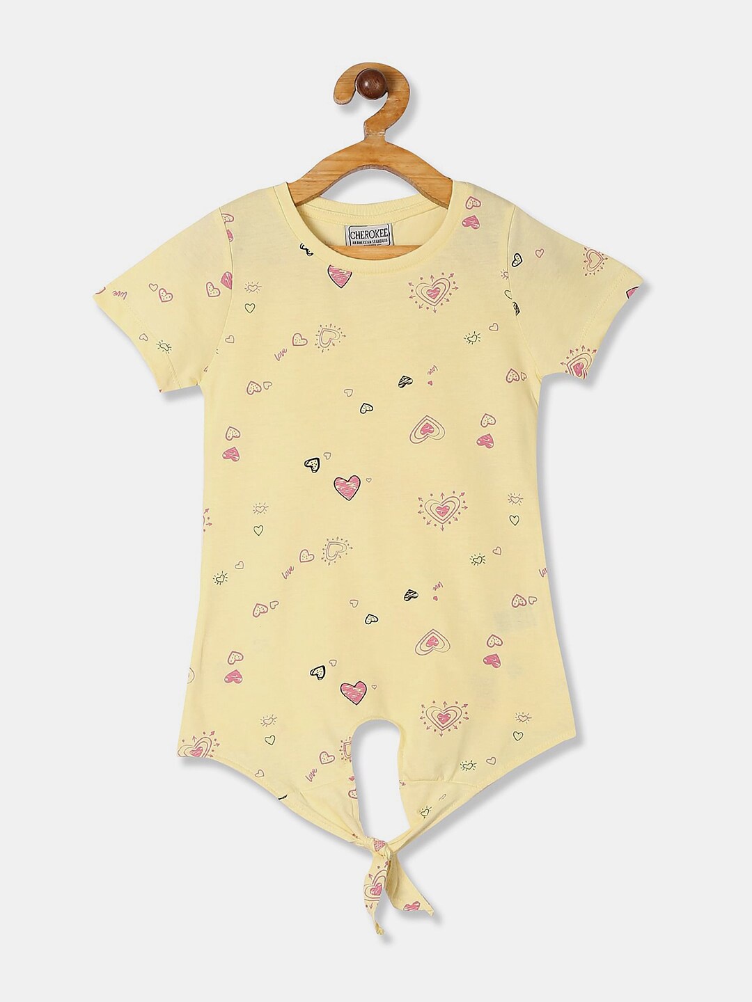 

V-Mart Girls Conversational Printed Cotton T-Shirt, Yellow