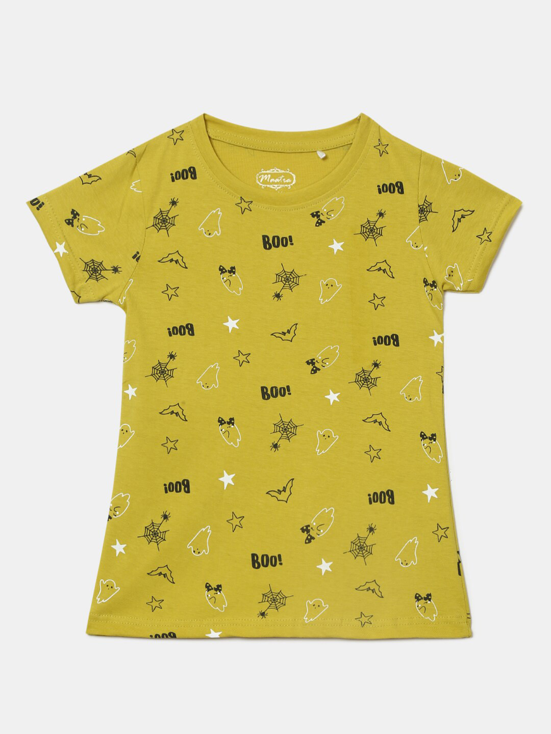 

V-Mart Girls Conversational Printed Cotton T-Shirt, Yellow