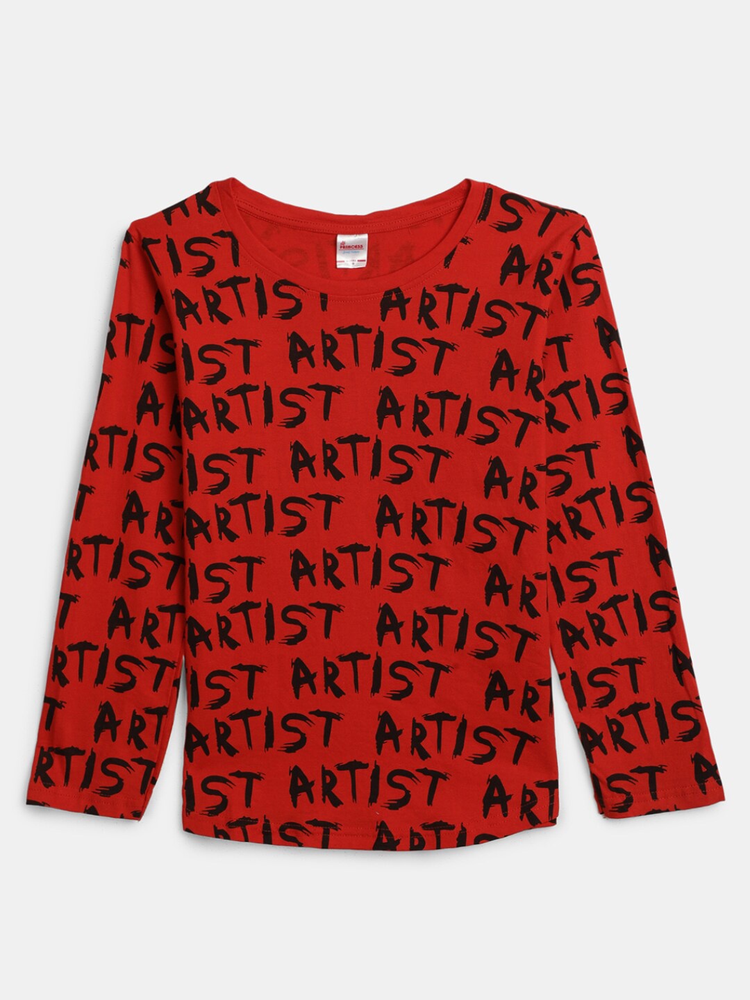 

V-Mart Girls Typography Printed Round Neck Cotton T-shirt, Red