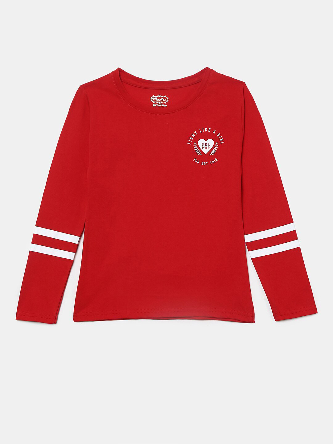 

V-Mart Girls Round Neck Long Sleeves Cotton T-shirt, Red