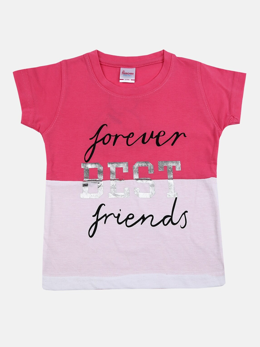 

V-Mart Girls Typography Printed Cotton T-shirt, Pink