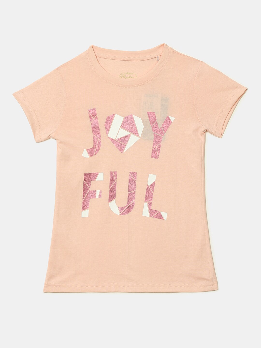 

V-Mart Girls Typography Printed T-shirt, Pink