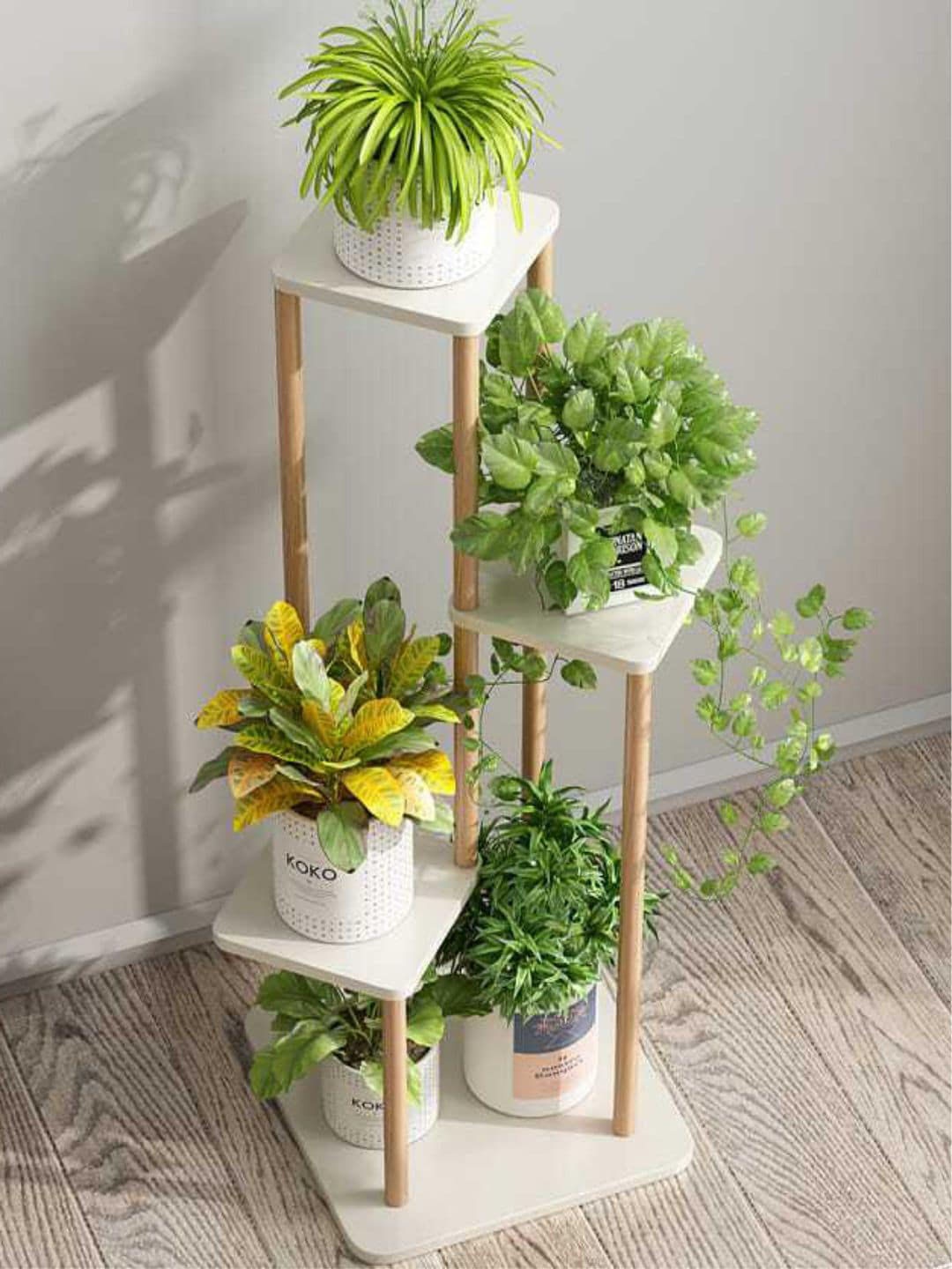 

The Art House White & Brown Metal Planter Stand