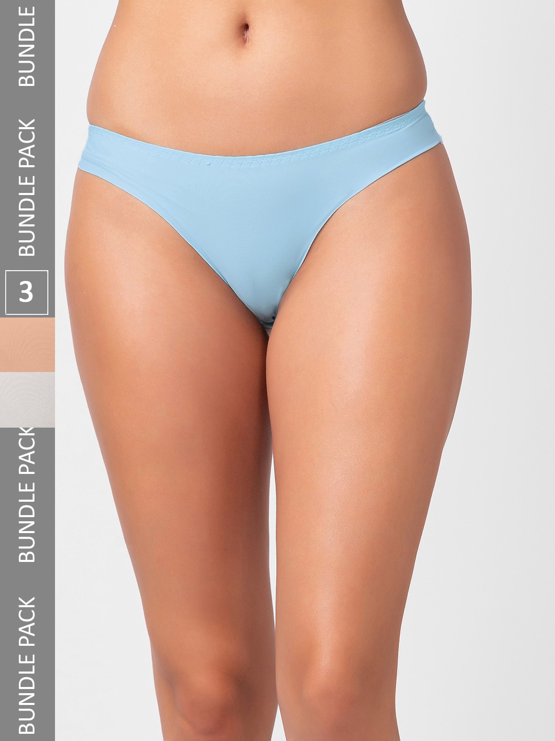 

NOIRA Women Pack Of 3 Assorted Seamless Thong Briefs