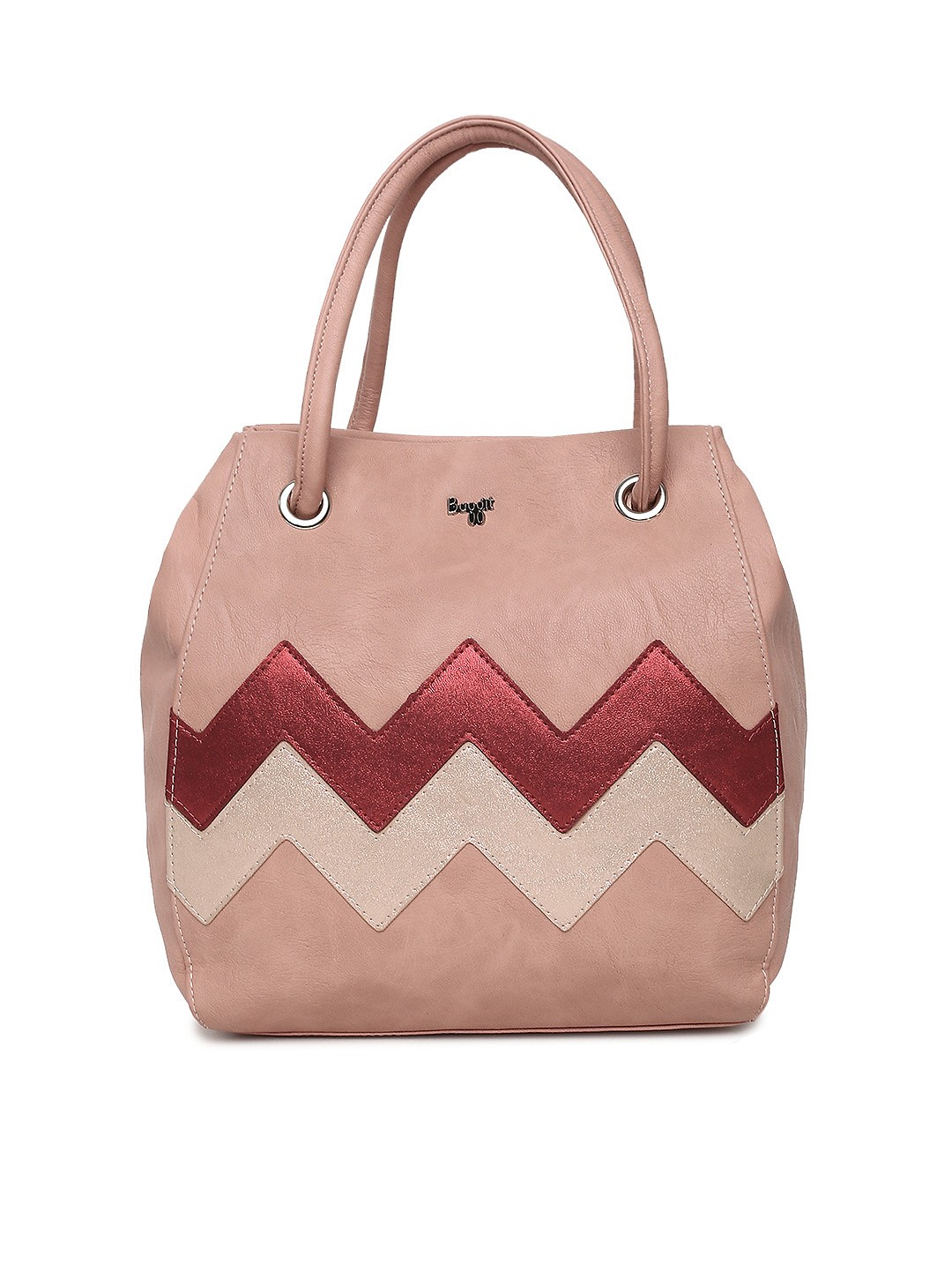 

Baggit Pink Chevron Design Handheld Bag