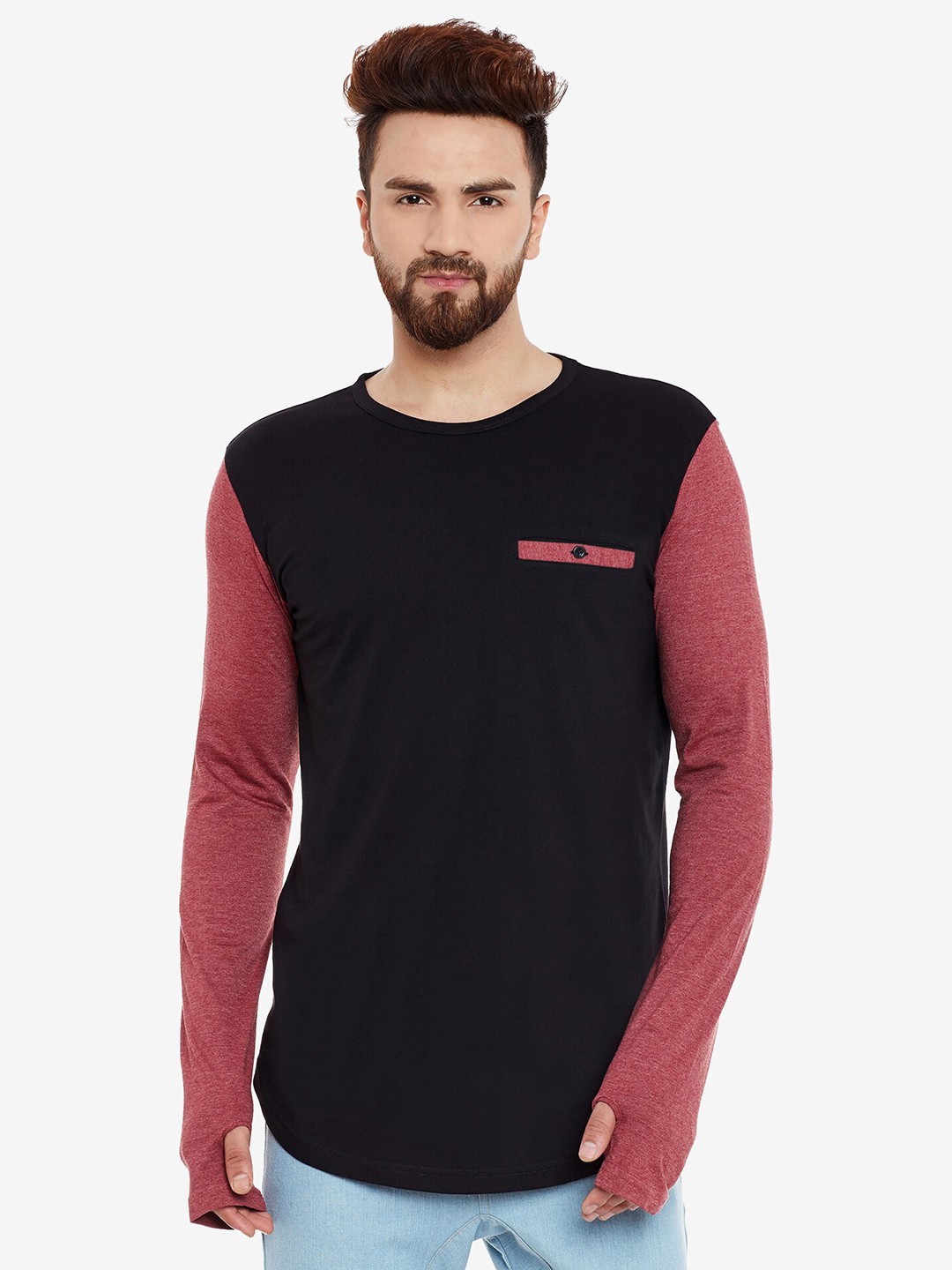 

Hypernation Colourblocked Slim Fit T-shirt, Black