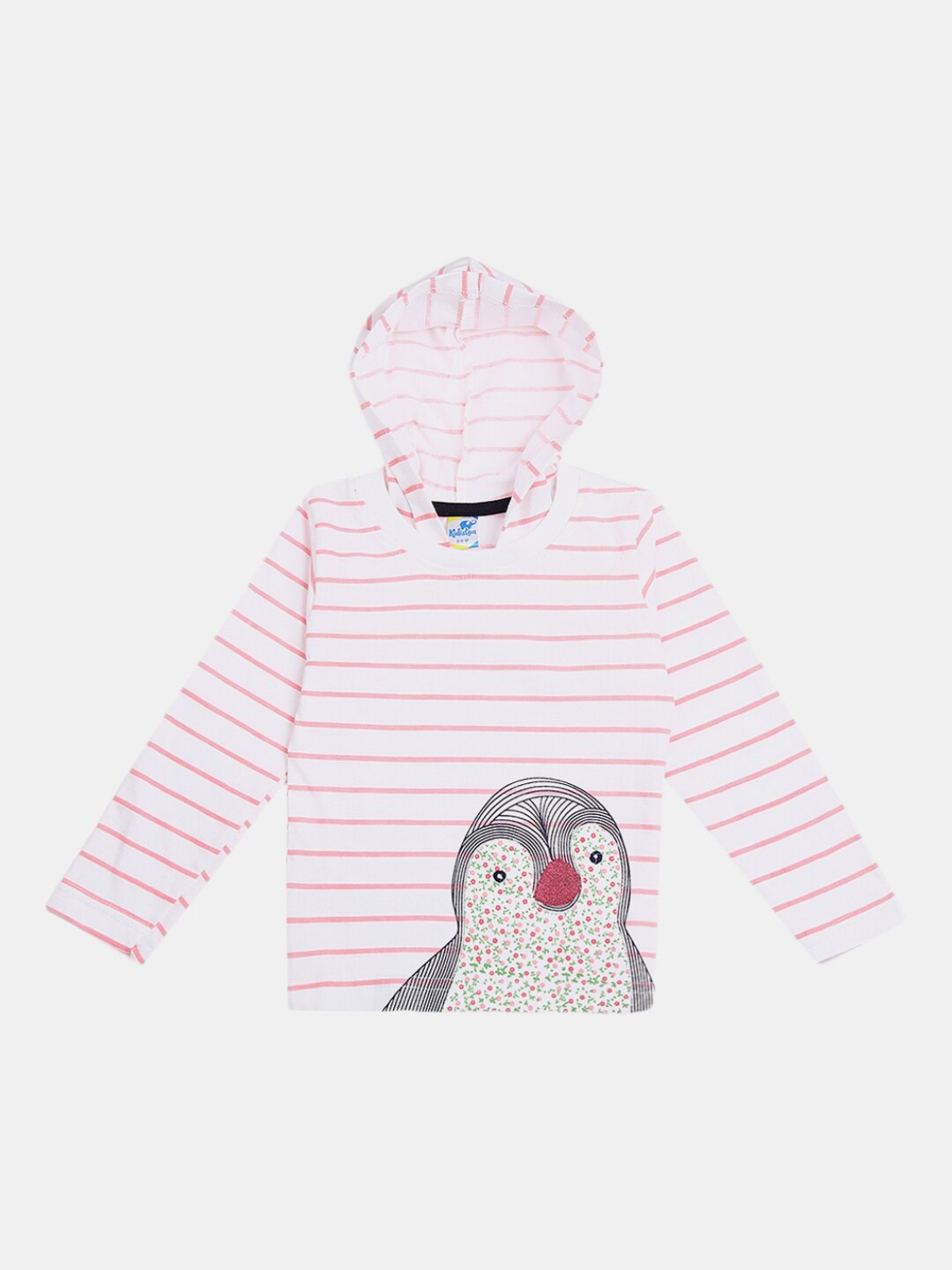 

V-Mart Infant Striped Hooded Long Sleeves Cotton T-shirt, Pink