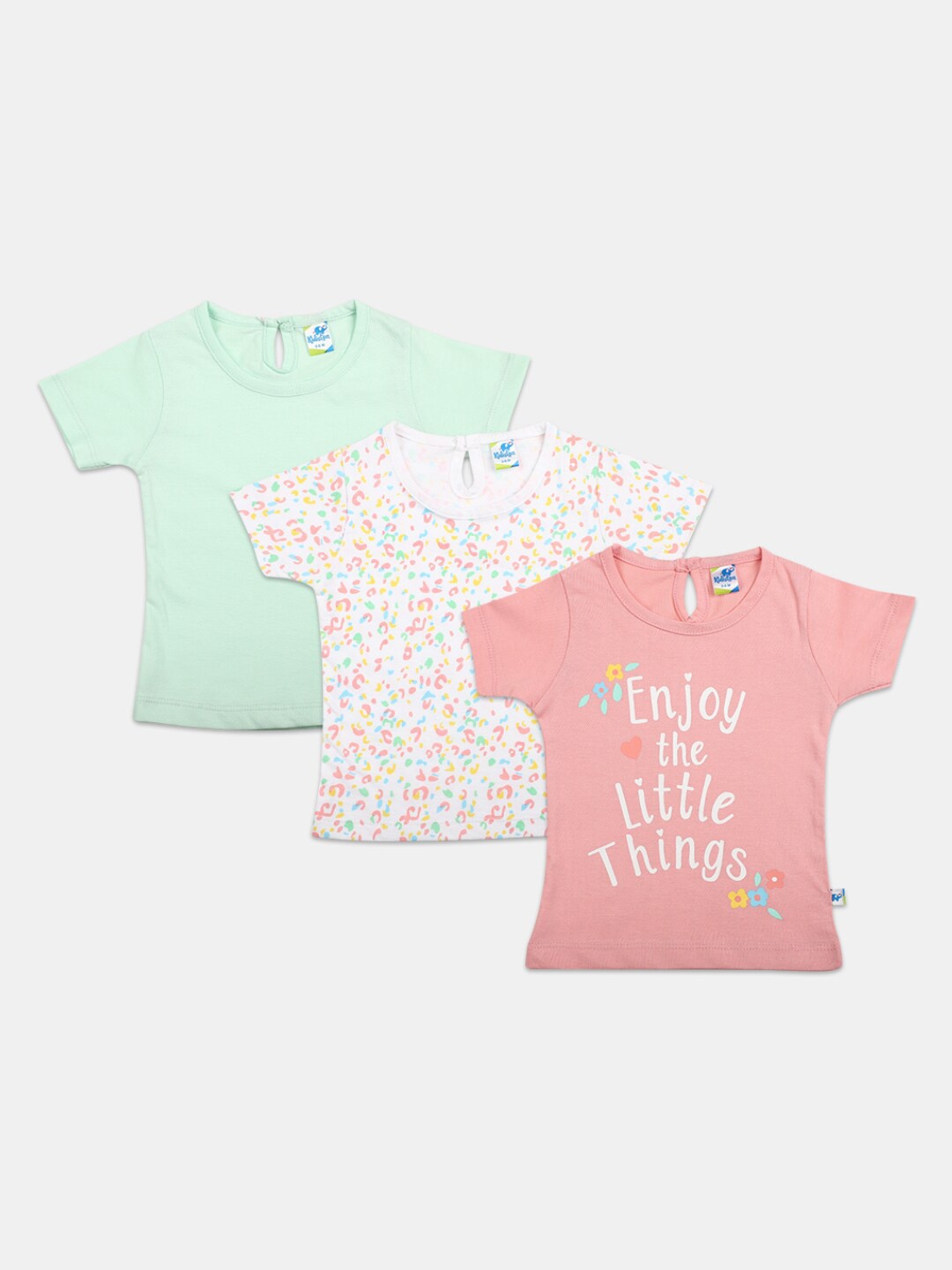 

V-Mart Infant Kids Pack of 3 Printed Cotton T-shirts, Green