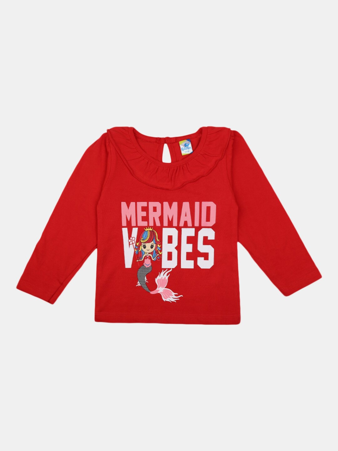 

V-Mart Infants Kids Typography Printed Cotton T-shirt, Red
