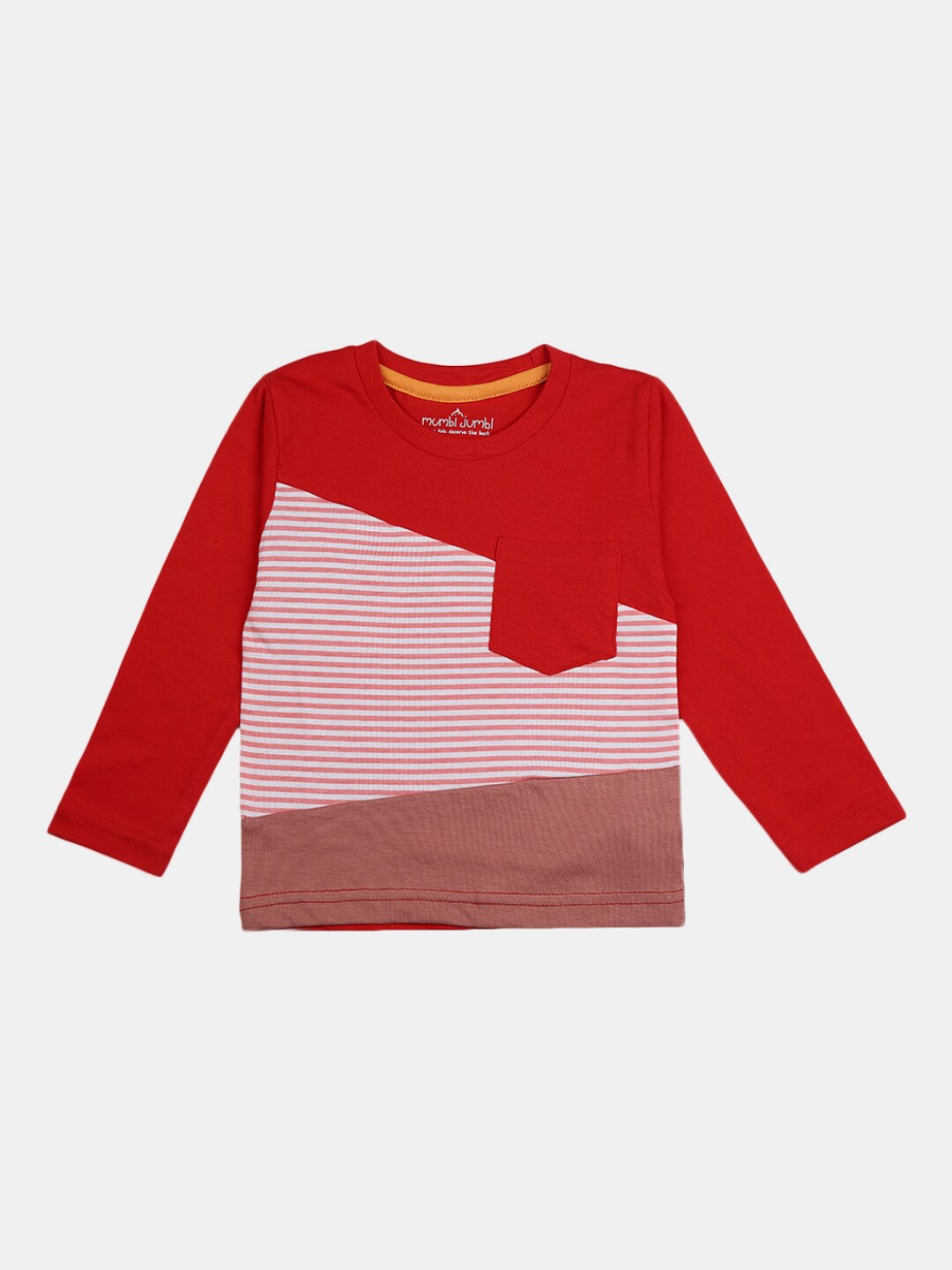 

V-Mart Infant Kids Colourblocked Cotton T-shirt, Red