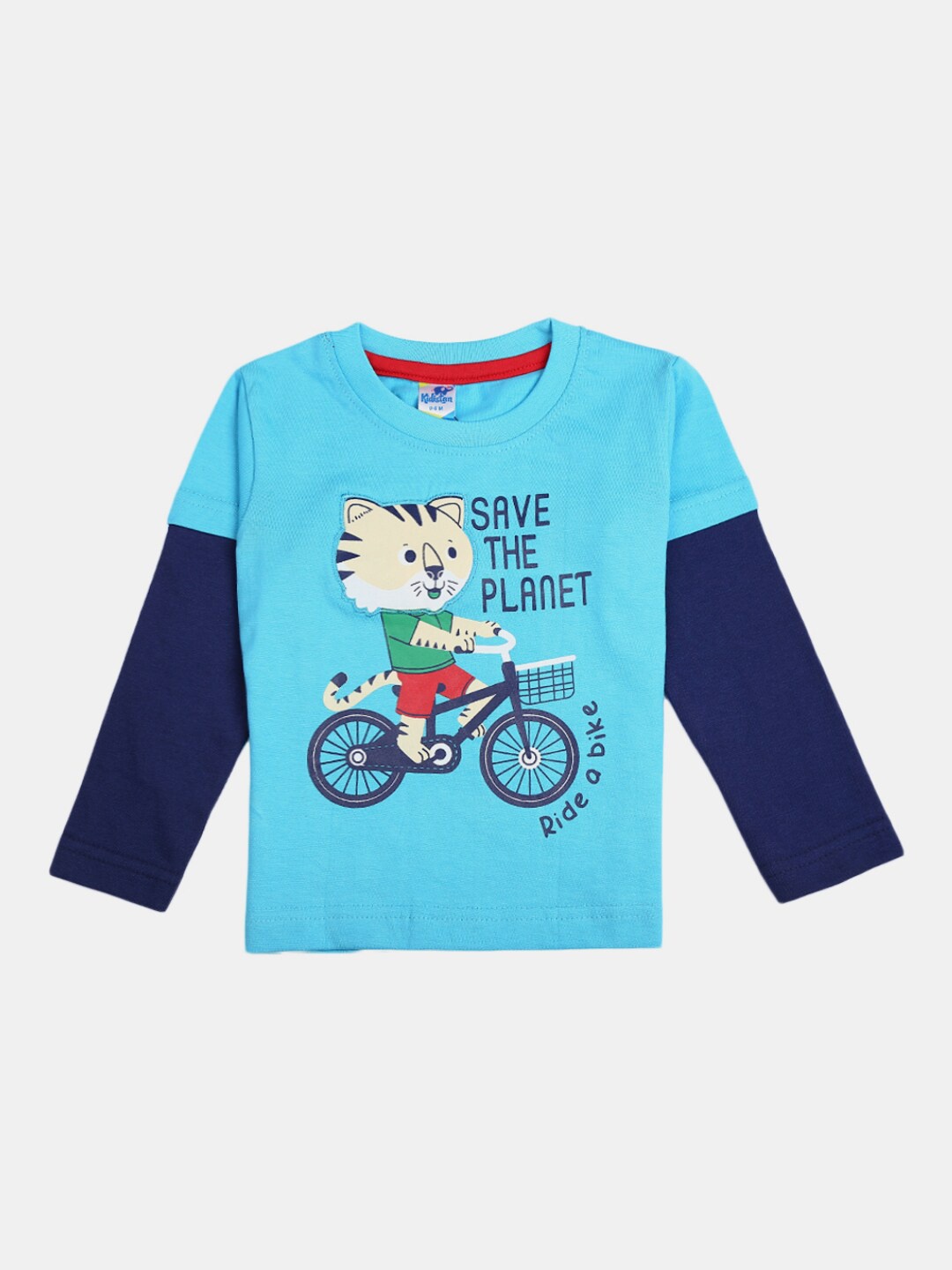 

V-Mart Kids Typography Printed Cotton T-shirt, Blue