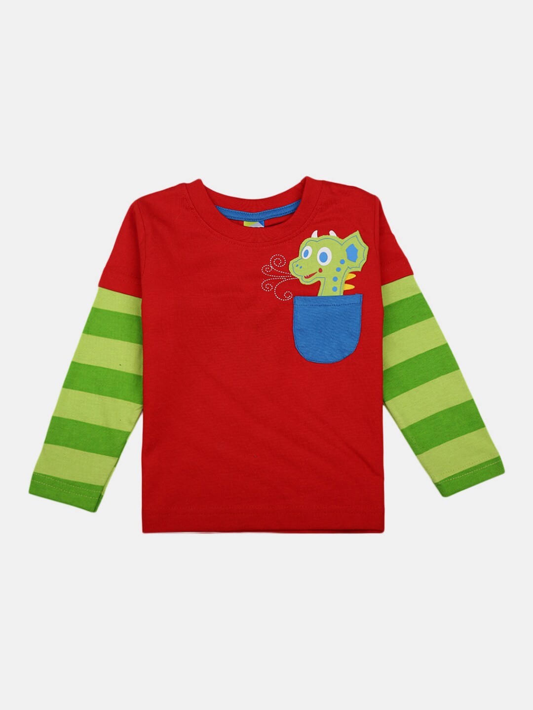 

V-Mart Infant Boys Colourblocked Cotton T-shirt, Red