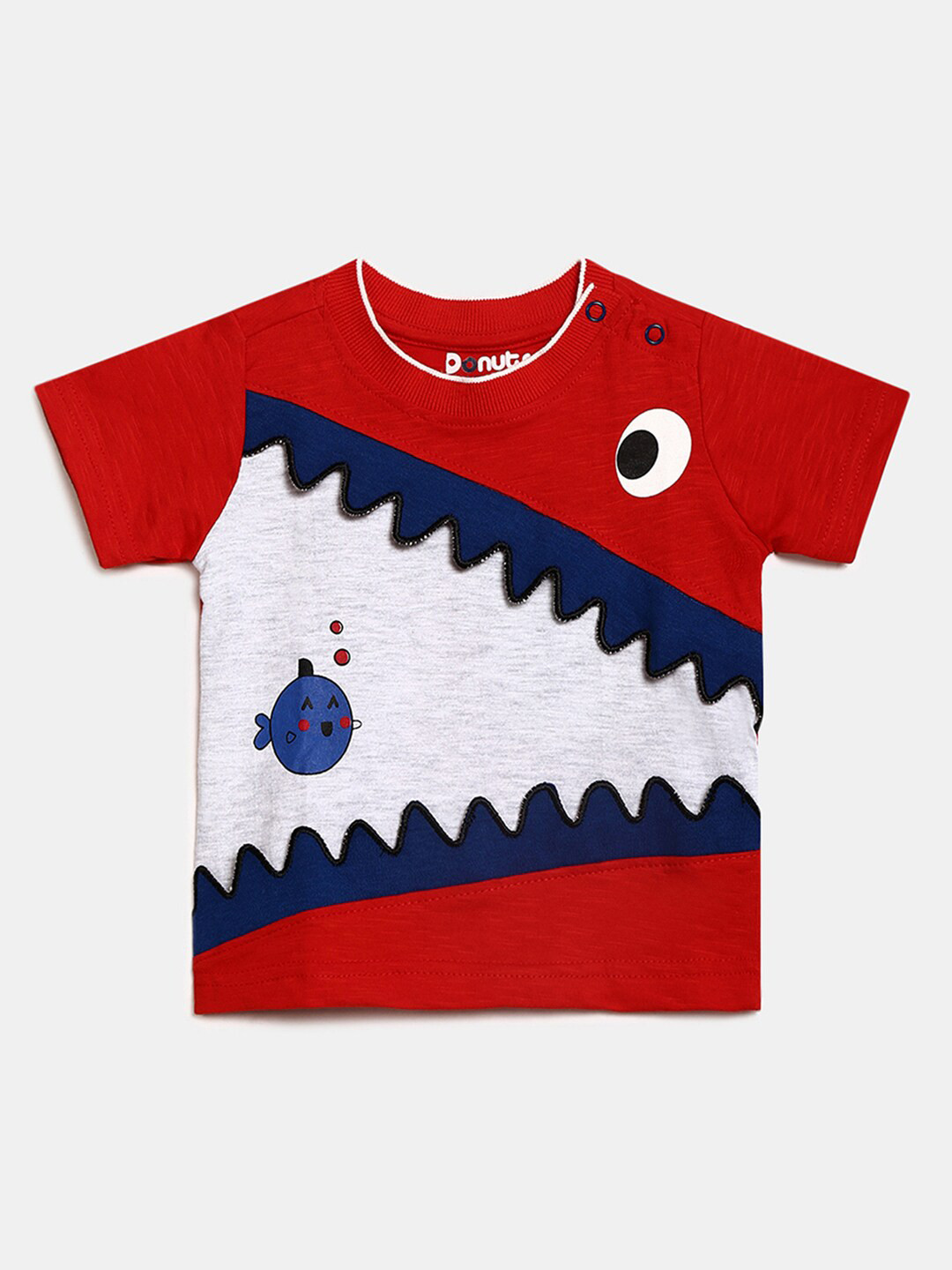 

V-Mart Infants Kids Colourblocked Cotton T-shirt, Red