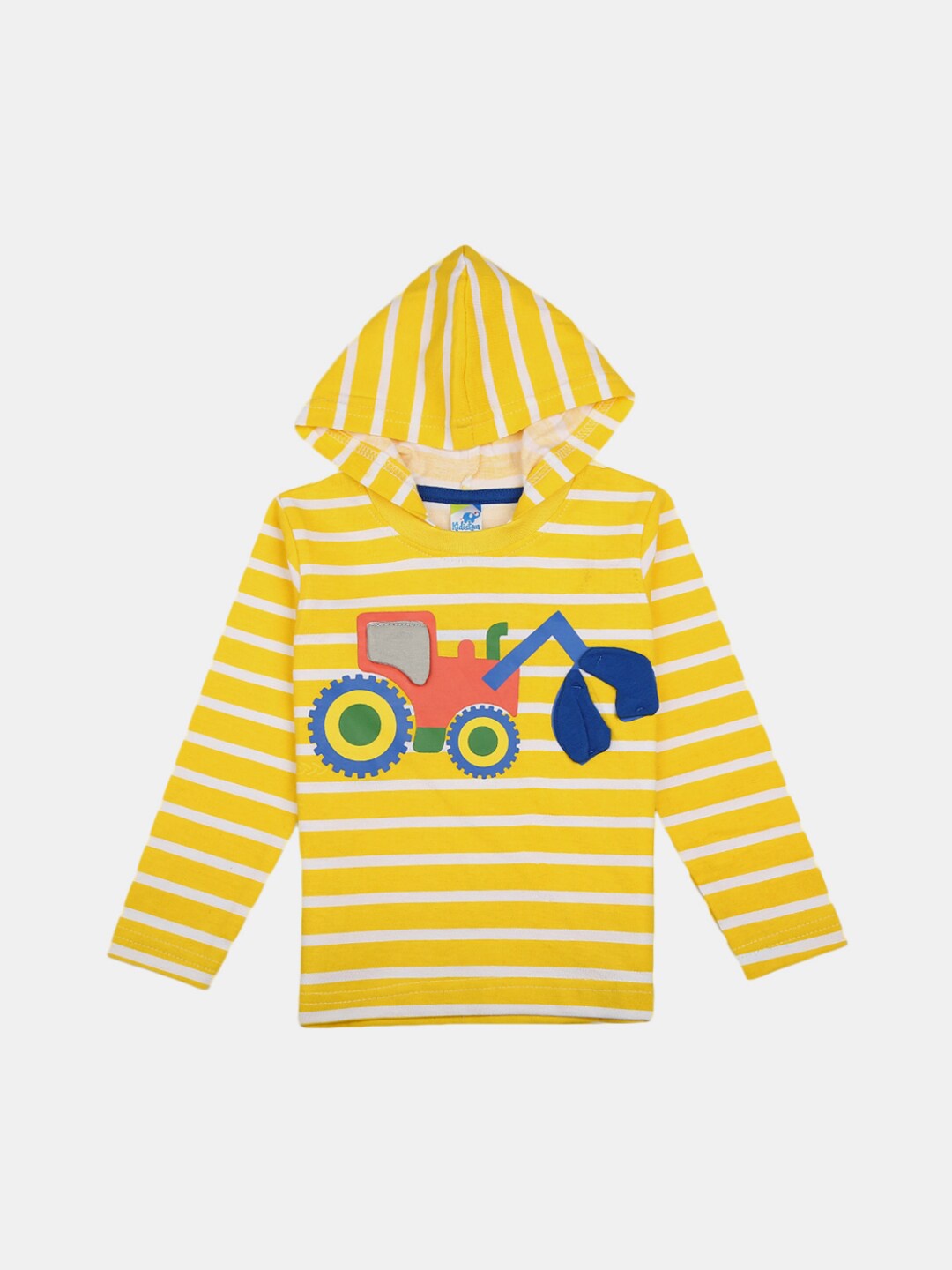 

V-Mart Infant Kids Striped Hooded Cotton T-shirt, Yellow