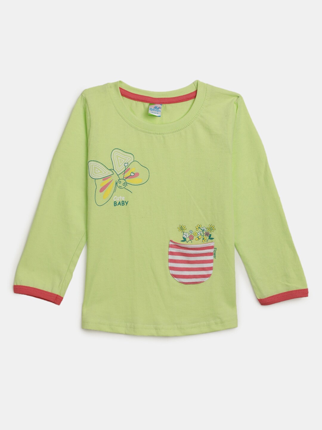 

V-Mart Infants Graphic Printed Cotton T-shirt, Green