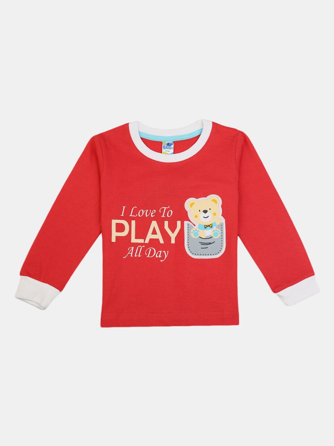 

V-Mart Infants Typography Printed Long Sleeves Cotton T-shirt, Red