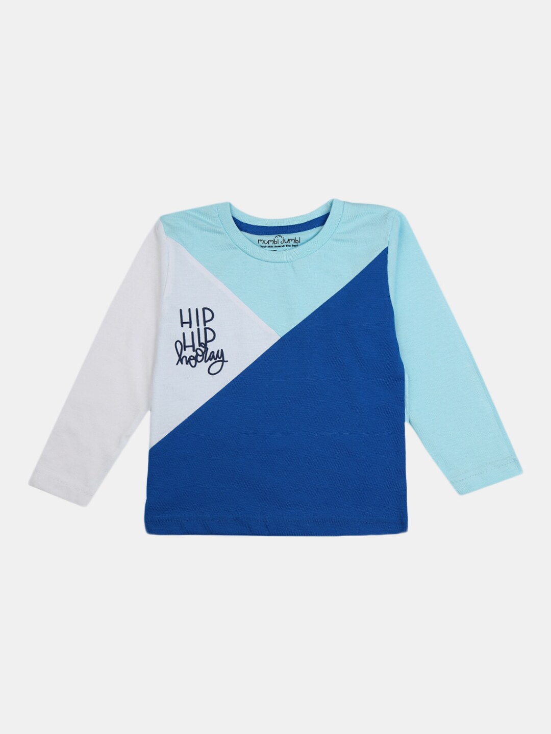 

V-Mart Infants Kids Colourblocked Cotton T-shirt, Blue