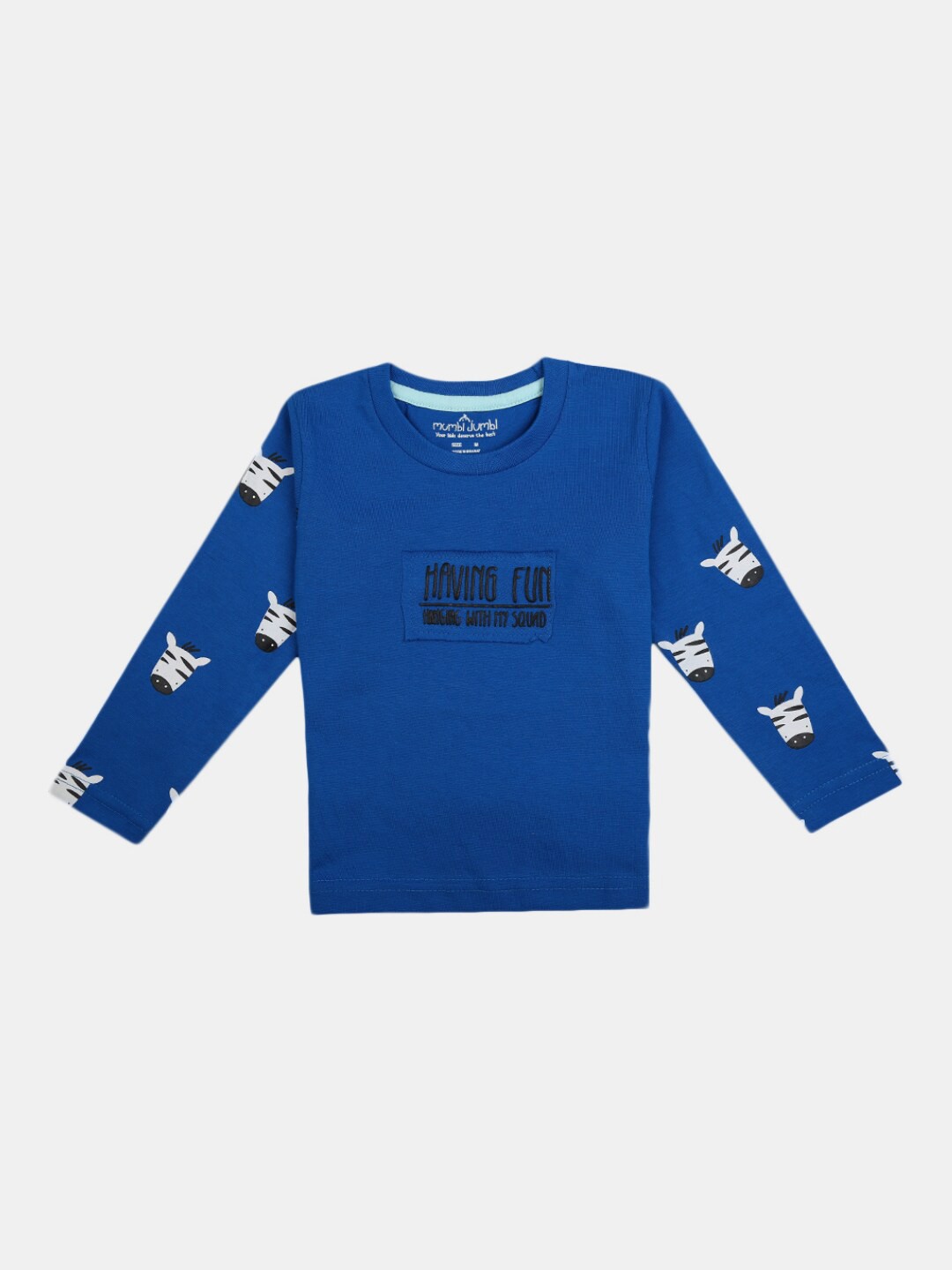 

V-Mart Infant Kids Long sleeves Conversational Printed Cotton T-shirt, Blue