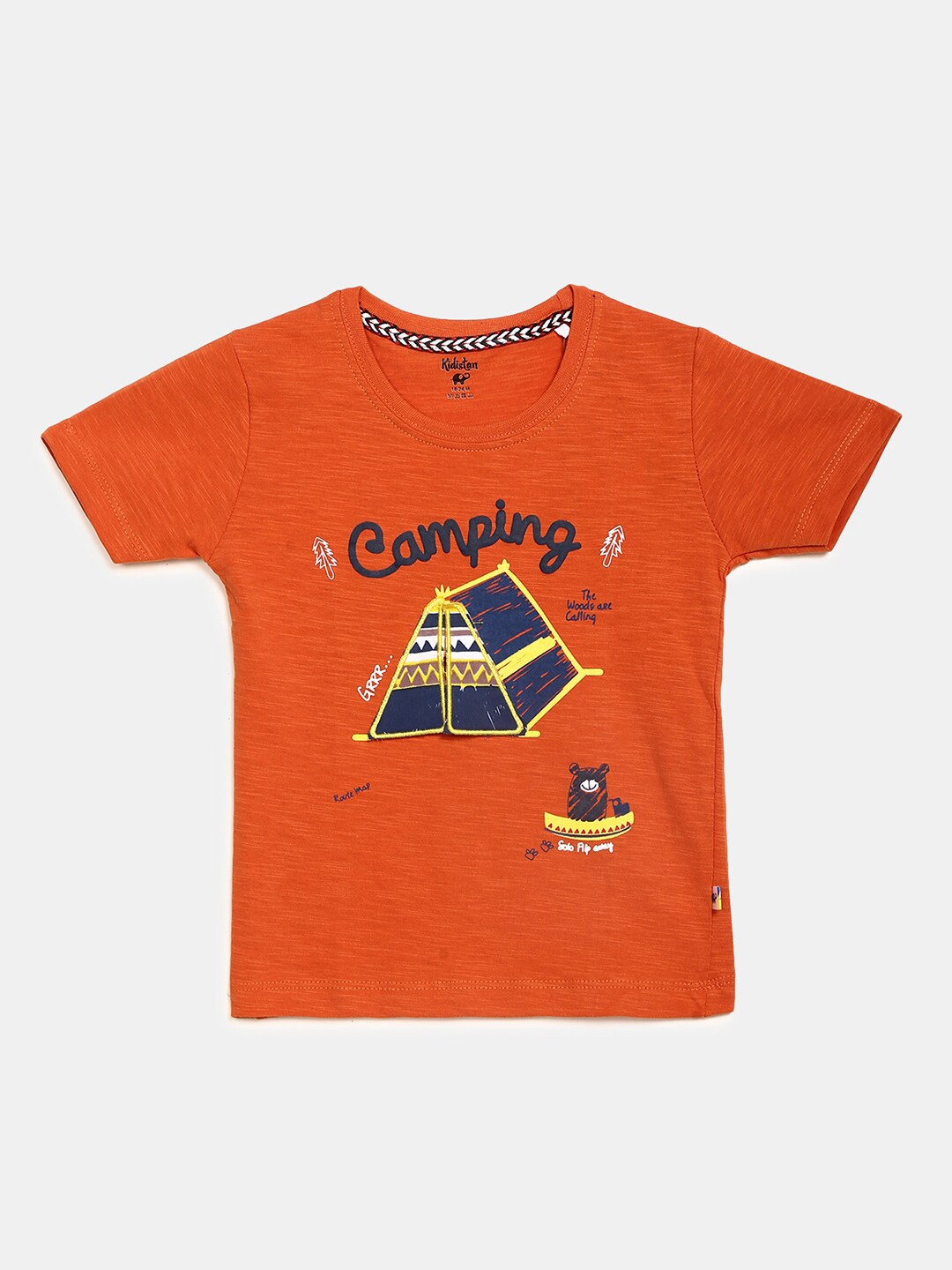 

V-Mart Infants Typography Printed Cotton T-shirt, Orange