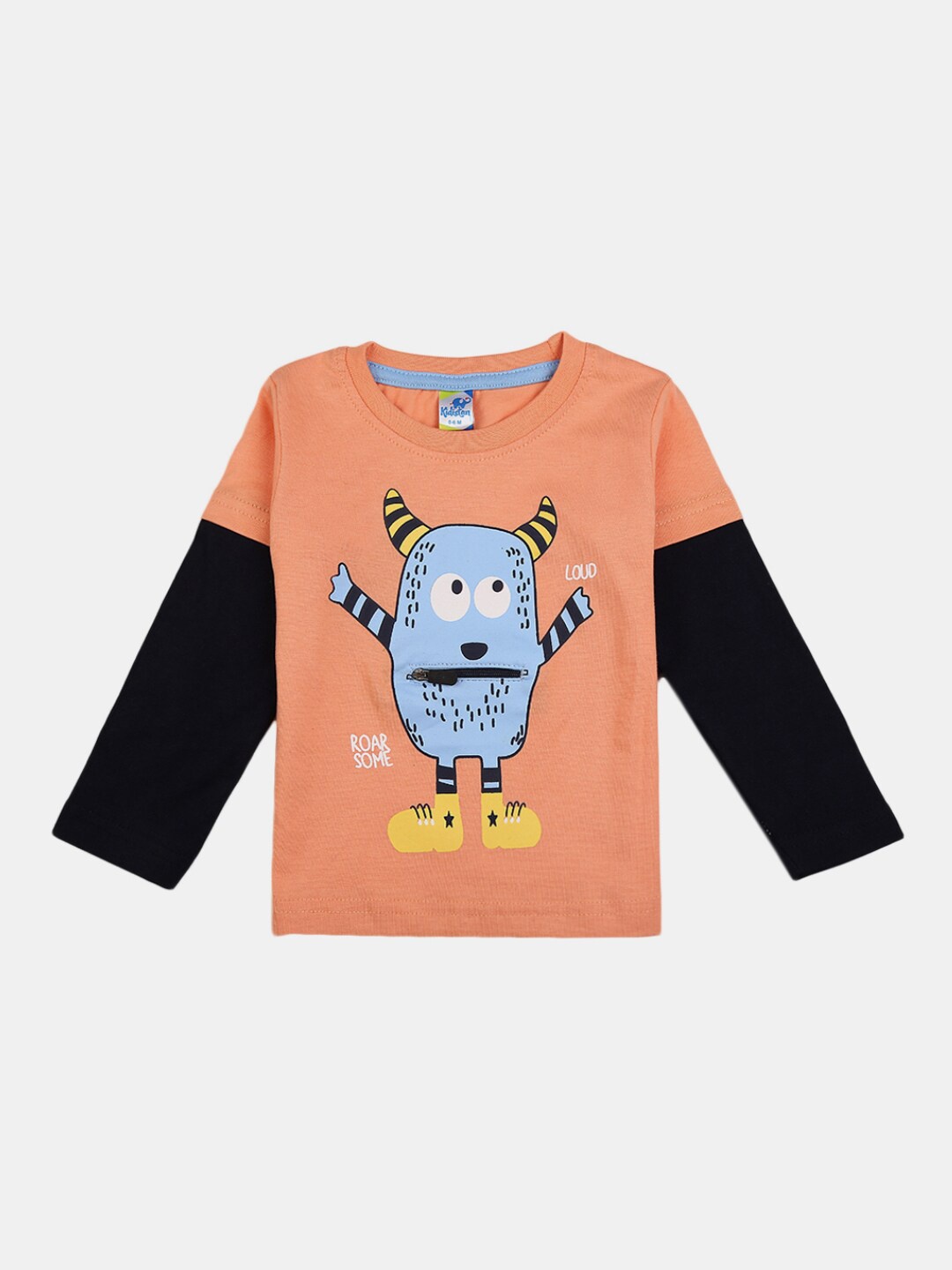 

V-Mart Infants Graphic Printed Long Sleeves Single Jersey Cotton T-shirt, Orange