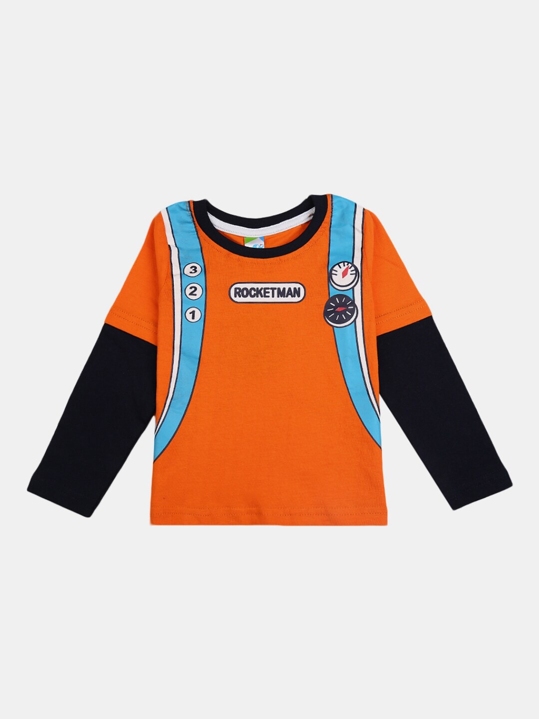 

V-Mart Infants Typography Printed Cotton T-shirt, Orange